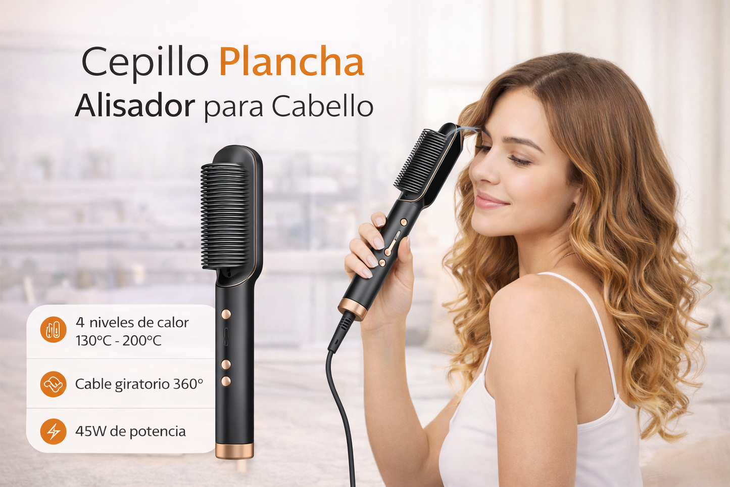 Cepillo Plancha Alisador para Cabello