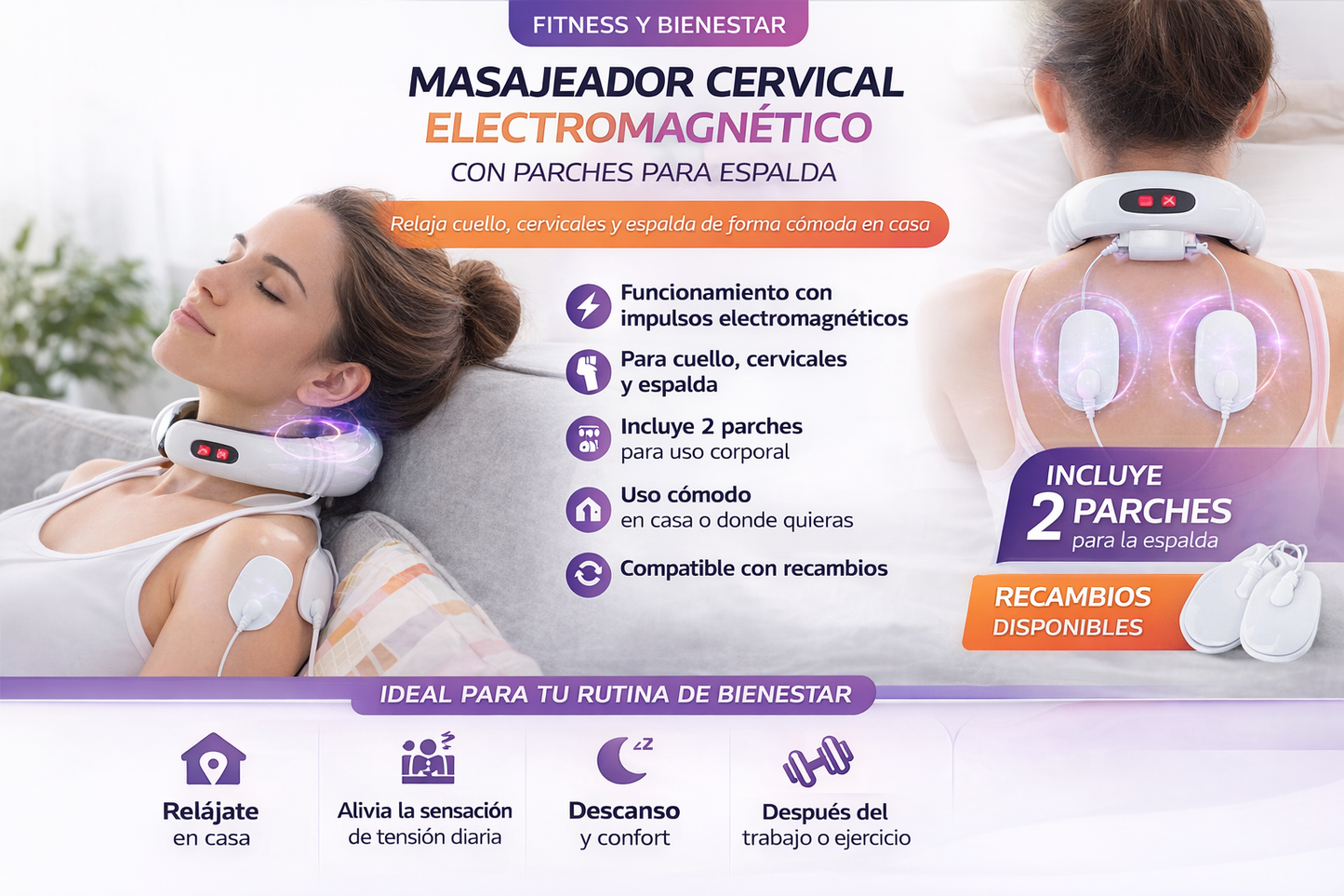 Masajeador Cervical Electromagnético con Parches