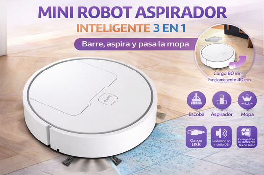 Mini Robot Aspirador Inteligente 3 en 1