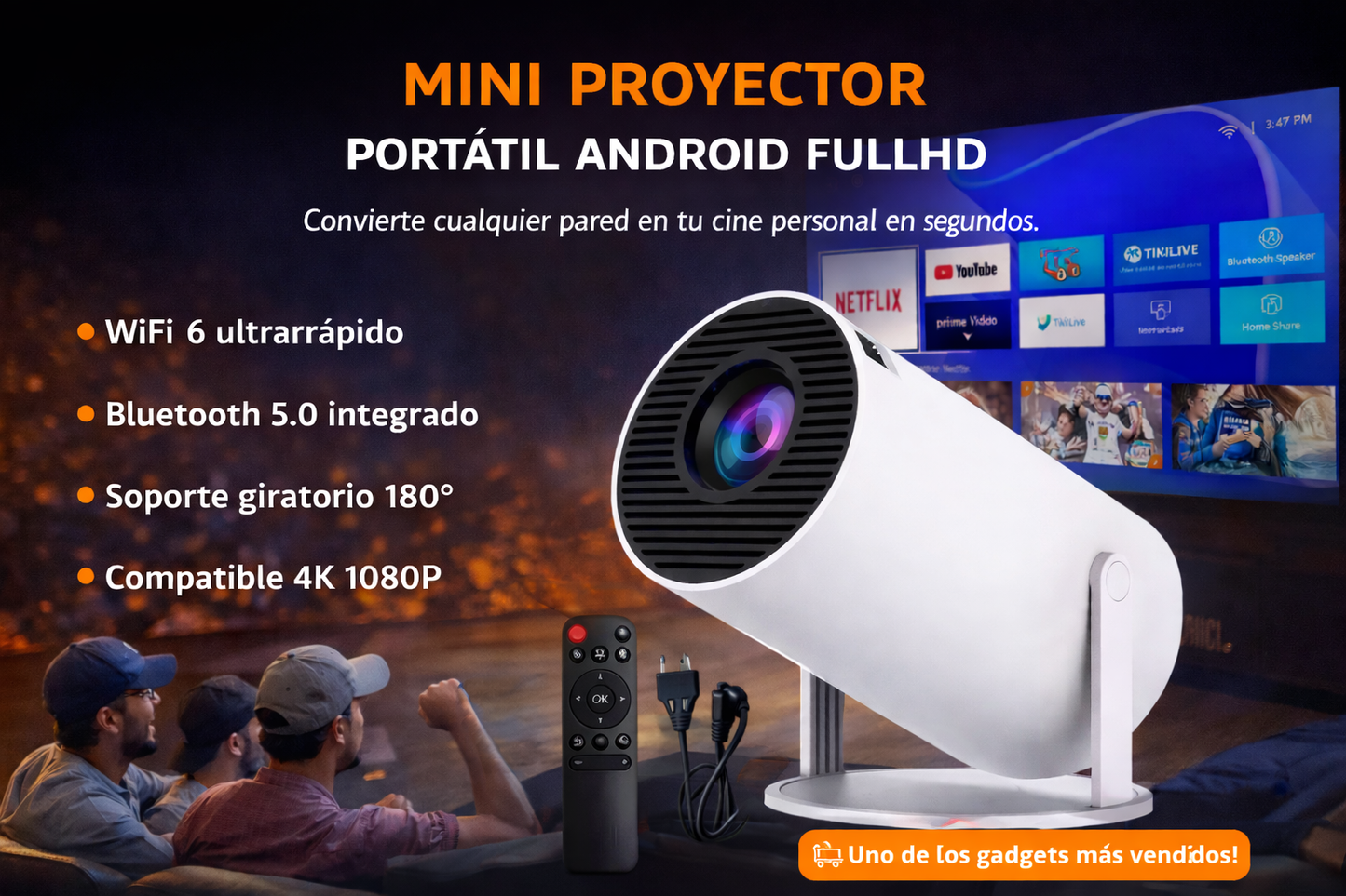 Mini Proyector portátil Android FullHD