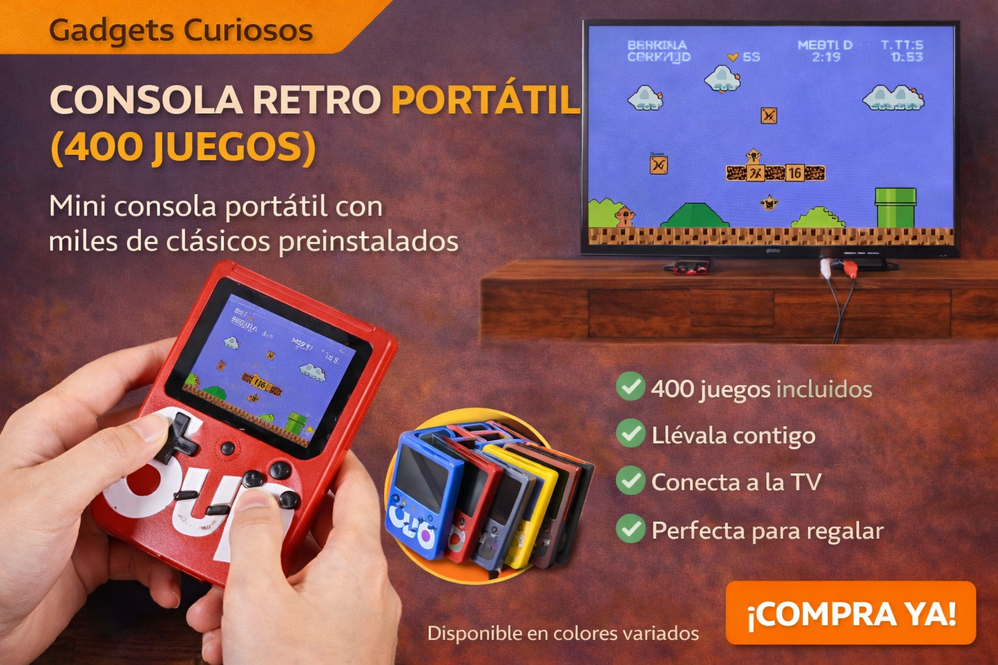 Consola Retro Portátil (400 Juegos)
