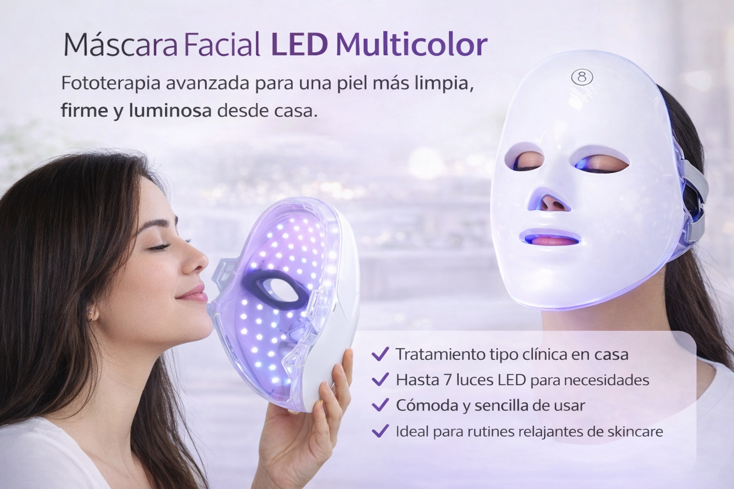 Máscara facial LED